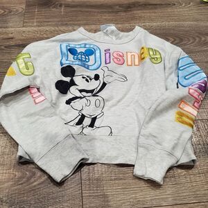 Girls Disney Sweater Size Large L Kids Gray Sweatshirt with Colorful Lettering